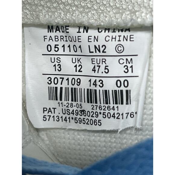 2005 Nike Air Force 1 Low White Blue Yellow 307109‑143 Size 13 main image 6
